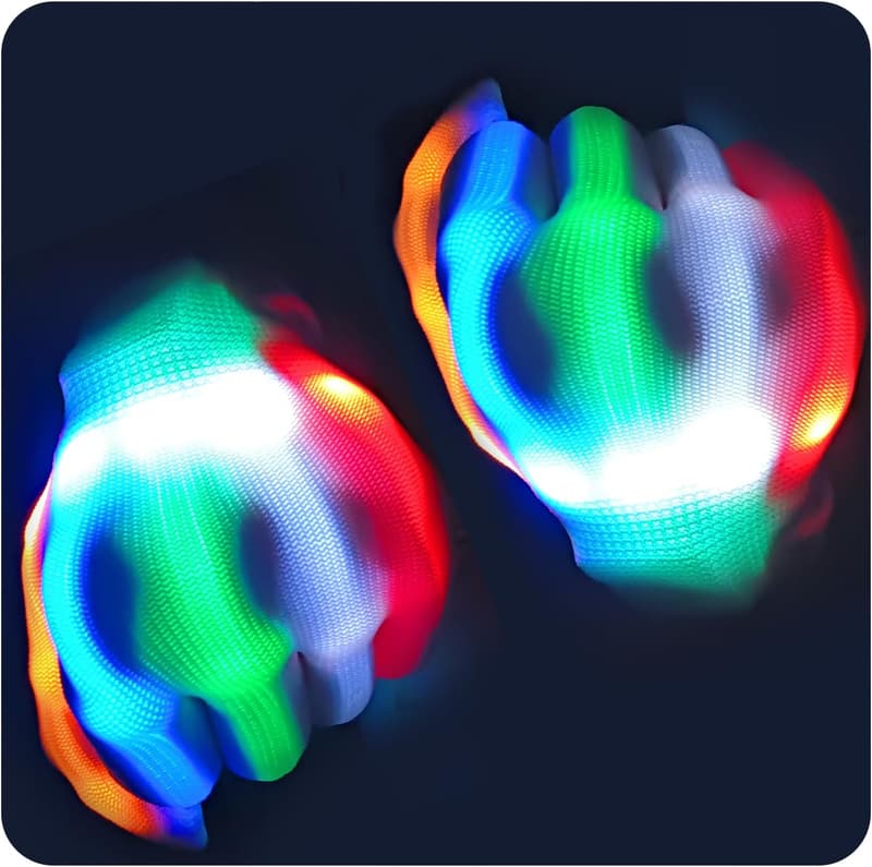 LED Light-Up Gloves for Kids Age 3-8 - Fun Birthday Gift