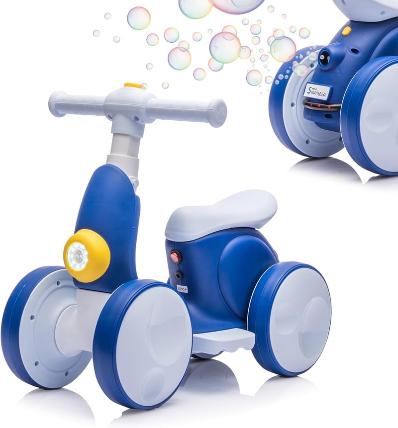 4-in-1 Electric Balance Bike with Bubble Machine for Toddlers