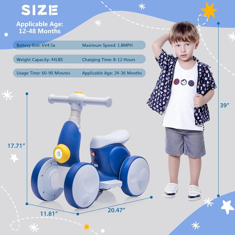 4-in-1 Electric Balance Bike with Bubble Machine for Toddlers