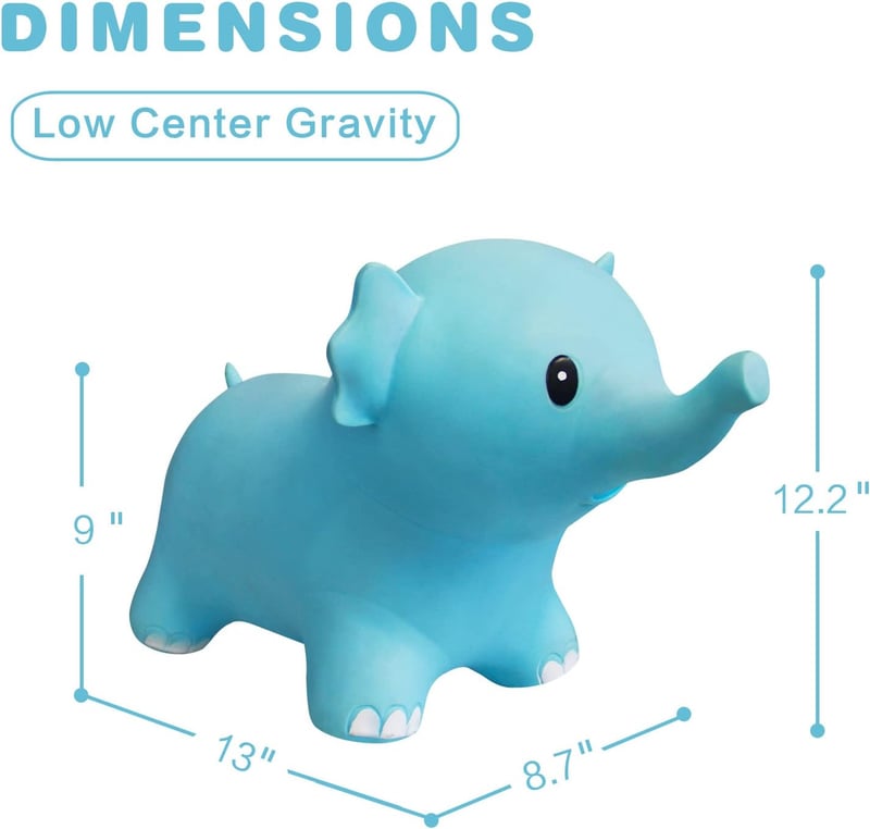Blue Elephant Inflatable Bouncy Horse for Kids' Birthdays