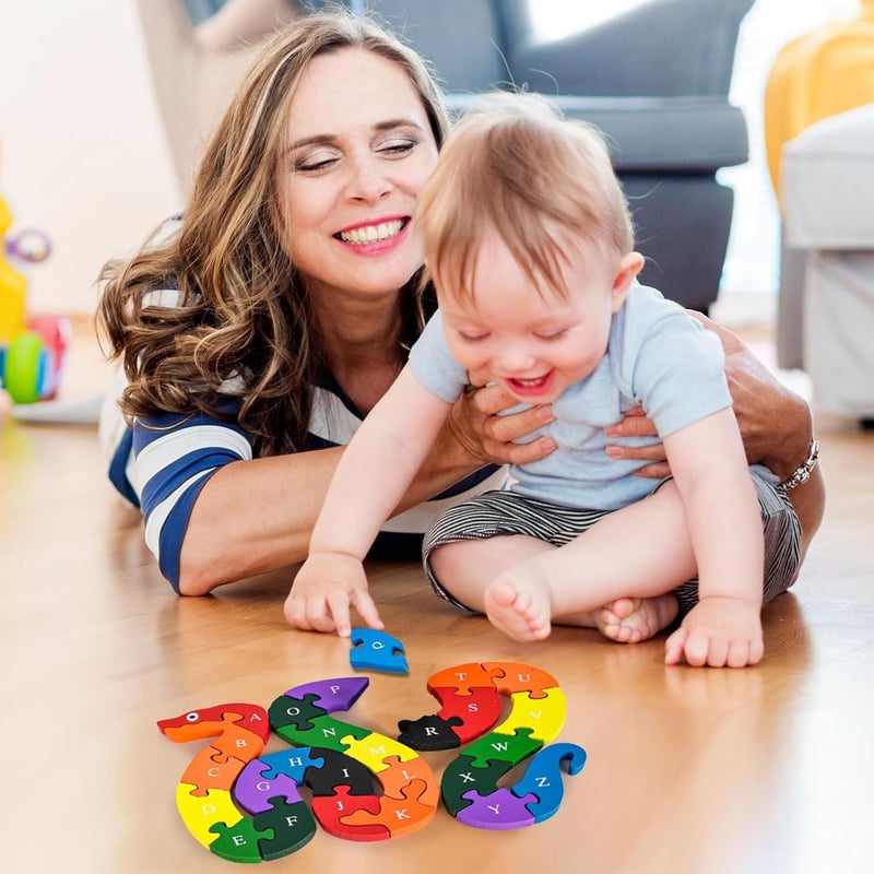 Montessori Wooden Alphabet Puzzle for Toddler Learning
