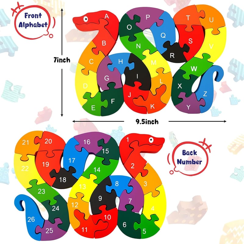 Montessori Wooden Alphabet Puzzle for Toddler Learning