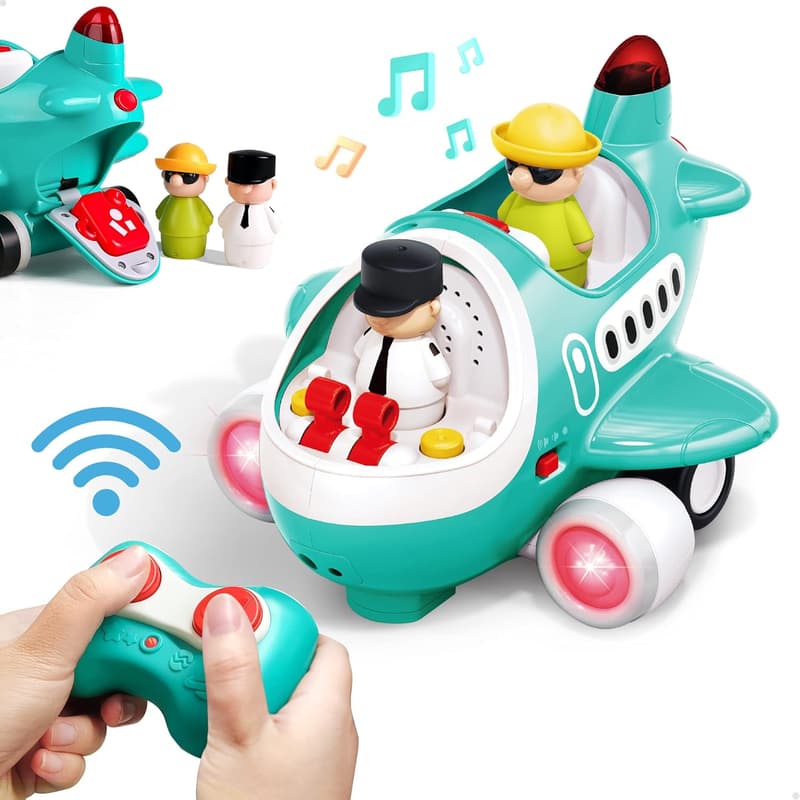 Remote Control Airplane Toy with Lights & Sounds for Toddlers