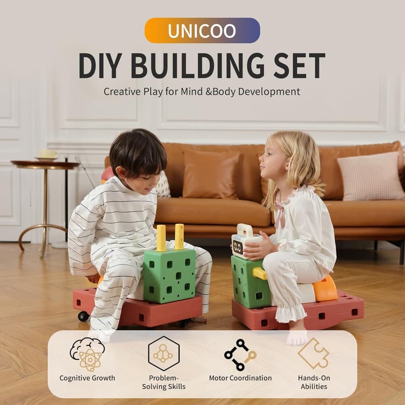 Kids Building Block Set - Ultimate DIY Engineering Kit for Ages 5+