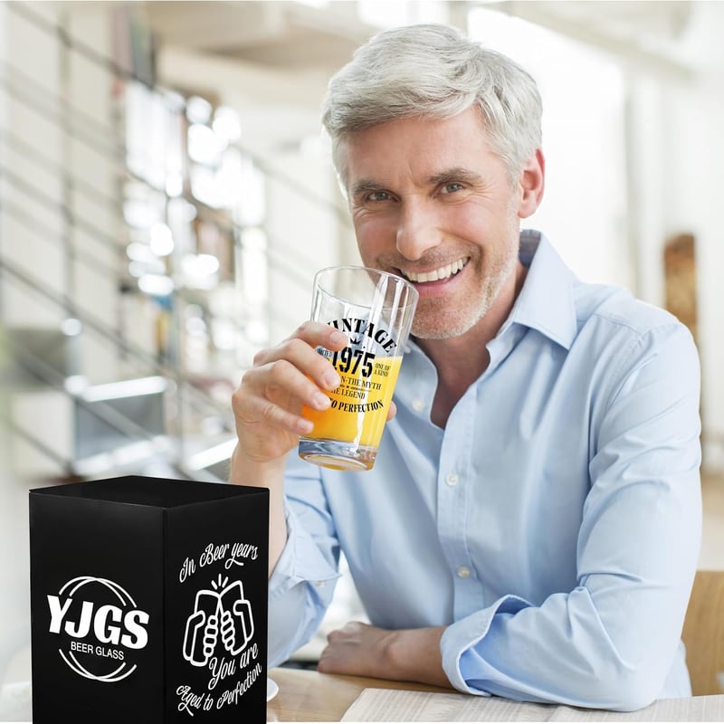 50th Birthday 16oz Beer Glass for Men