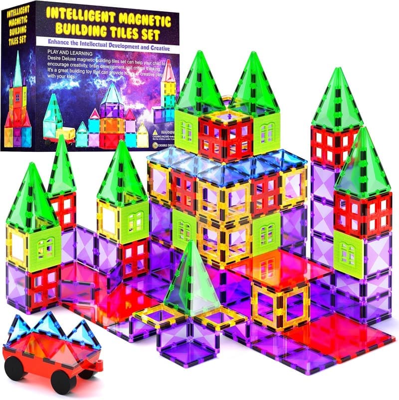 STEM Magnetic Building Blocks Toy Set for Kids, 57 Pieces