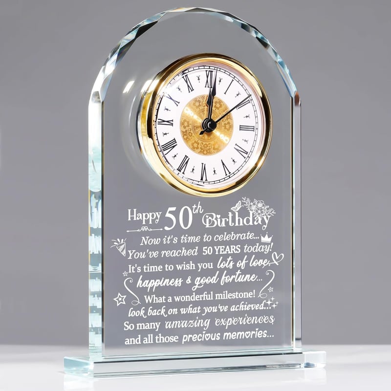 50th Birthday Quartz Clock Gift for Women and Men