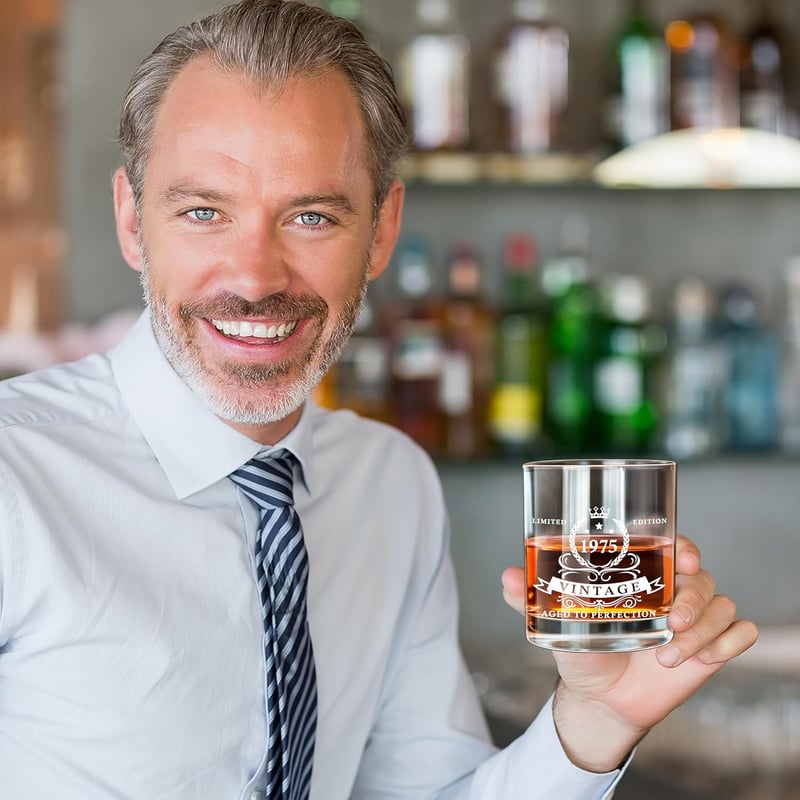 50th Birthday Whiskey Glass Gift Set for Men