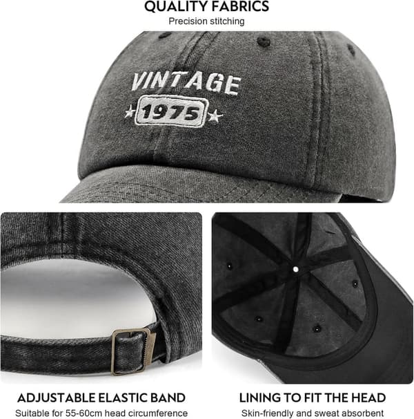 50th Birthday Embroidered Adjustable Baseball Cap