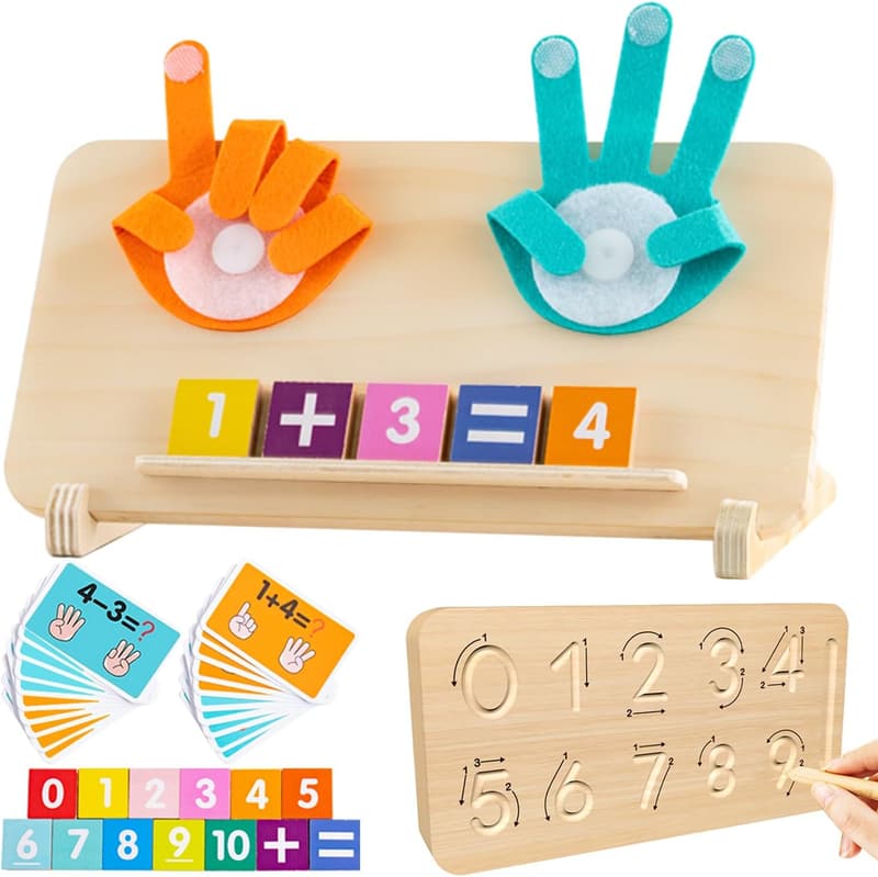 Double-Sided Montessori Math Counting Blocks for Toddlers