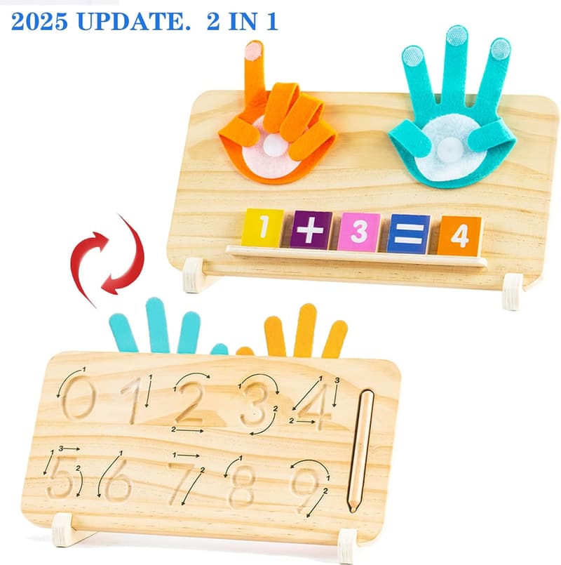 Double-Sided Montessori Math Counting Blocks for Toddlers