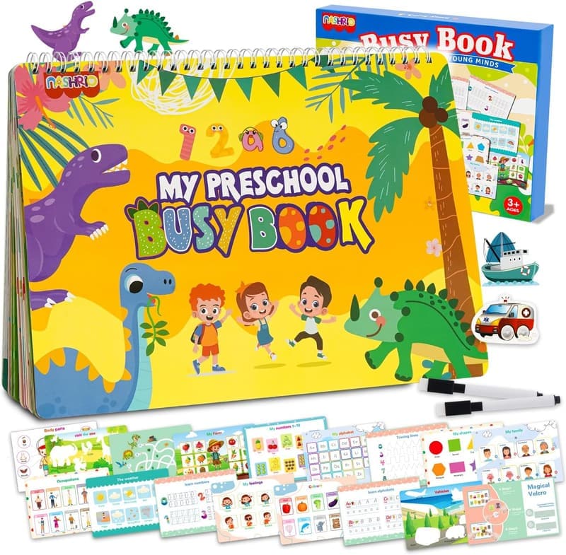 Montessori Busy Book for Toddlers - Educational Activities for Ages 3-6