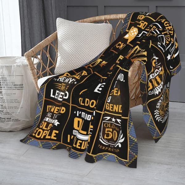 50th Birthday Throw Blanket for Him, 60