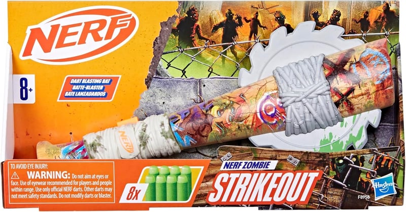 Nerf Zombie Strikeout Blaster with 8 Elite Darts, Ages 8+