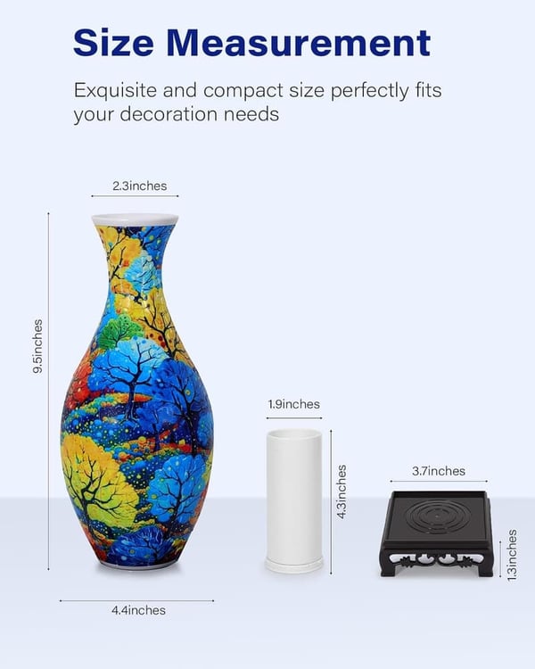 3D Flower Vase Puzzle - 160 Pieces Home Decor Gift for Adults