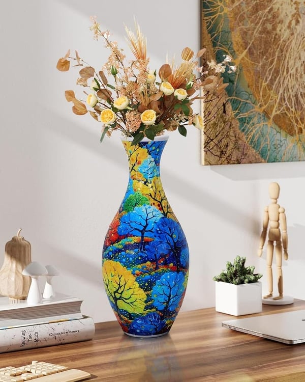 3D Flower Vase Puzzle - 160 Pieces Home Decor Gift for Adults