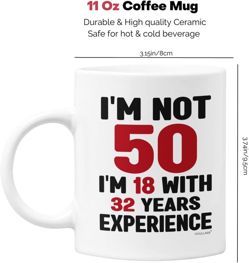 50th Birthday Vintage Coffee Mug - Funny Gift for All