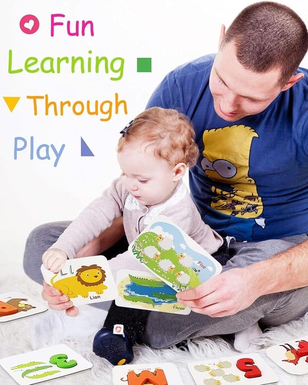 Wooden ABC Flash Cards for Kids 3-5 | Montessori Learning Activity