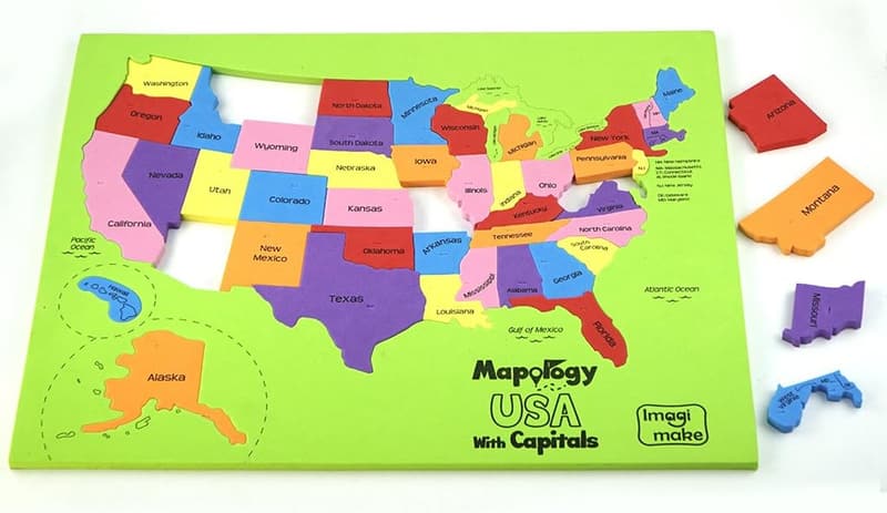 USA Map Puzzle - Learn States & Capitals for Kids Ages 5-10