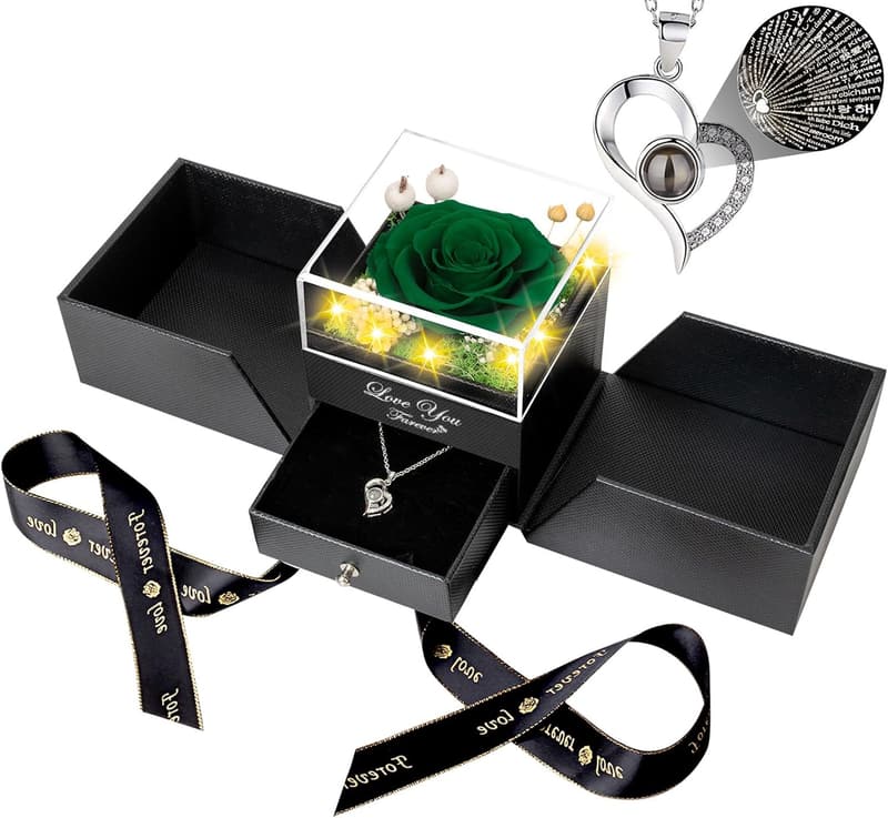 Eternal Green Rose with 