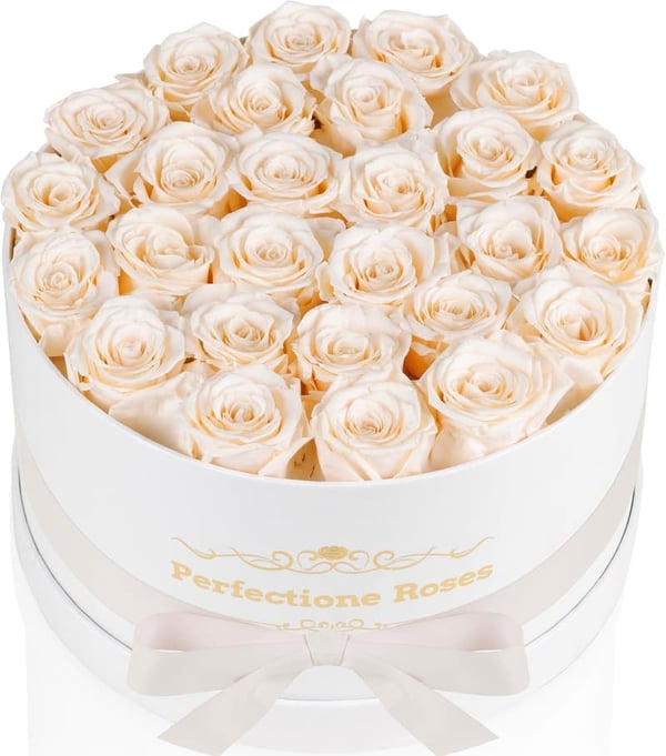Mother's Day Preserved Roses in Box for Her (Buttermilk)
