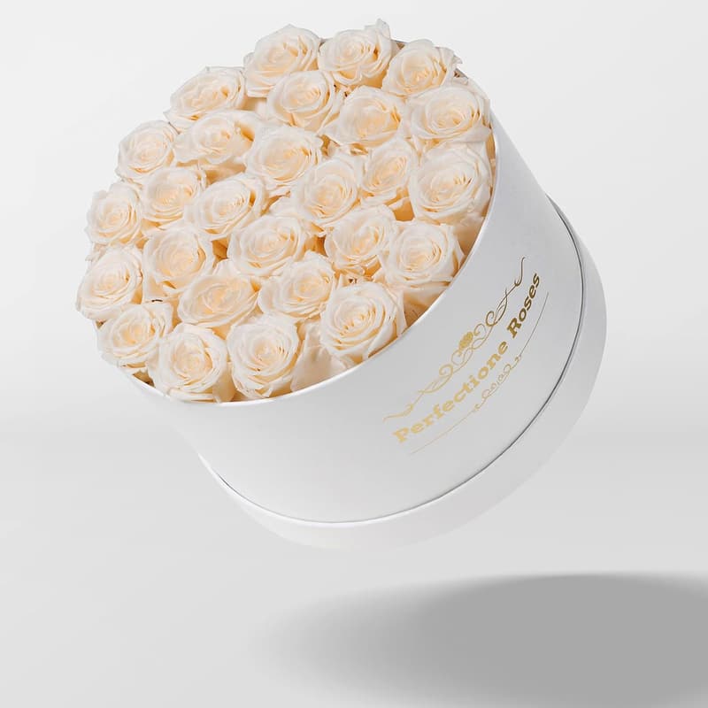 Mother's Day Preserved Roses in Box for Her (Buttermilk)