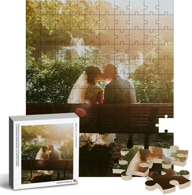 Custom Photo Jigsaw Puzzle - Eco-Friendly Valentines Gift for Couples