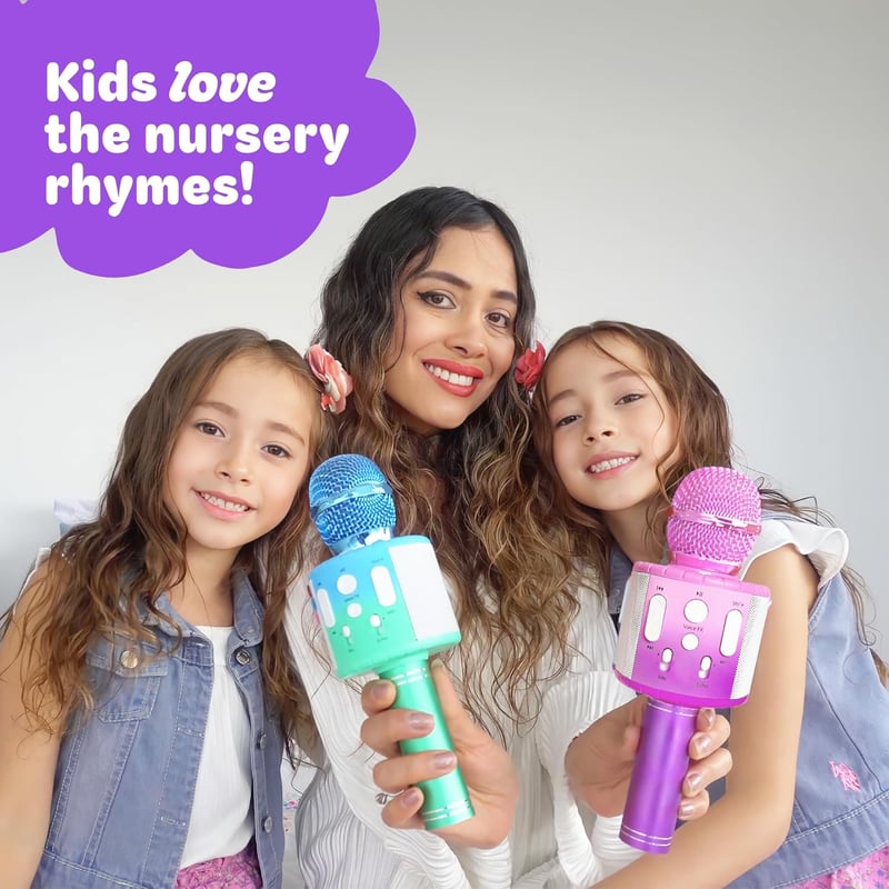 Kids Karaoke Microphone with Bluetooth & Pre-Loaded Songs - Birthday Gift