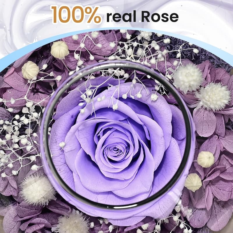 Eternal Preserved Rose in Glass Dome - Mother's Day Gift for Mom