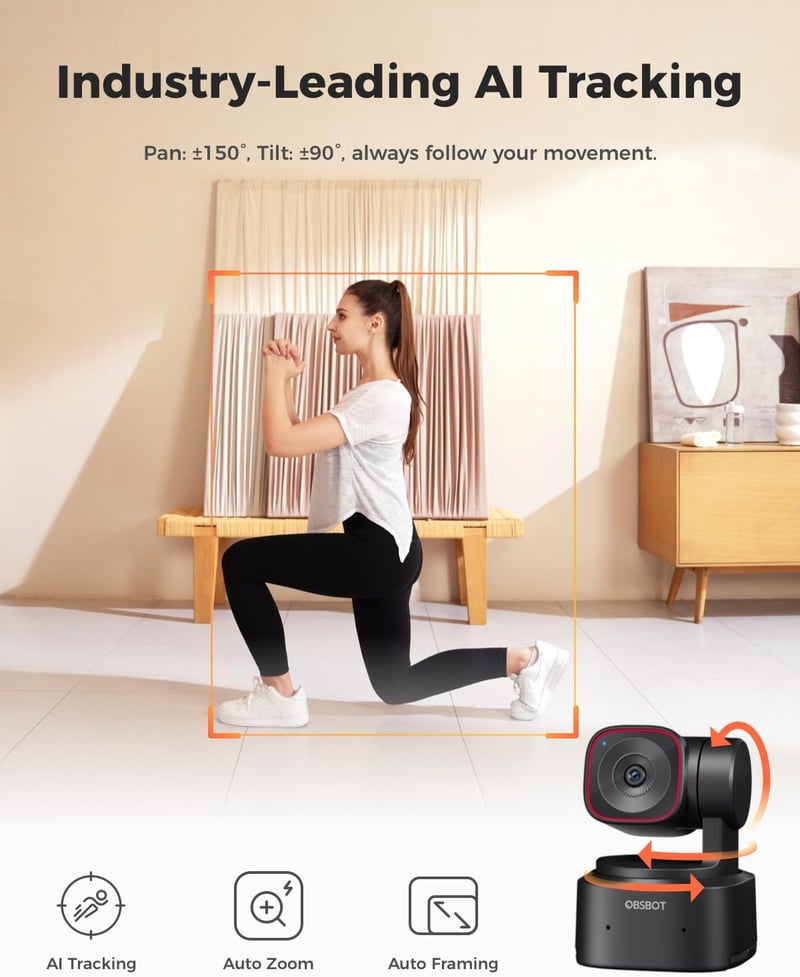 4K AI-Powered Webcam with Gesture Control and HDR