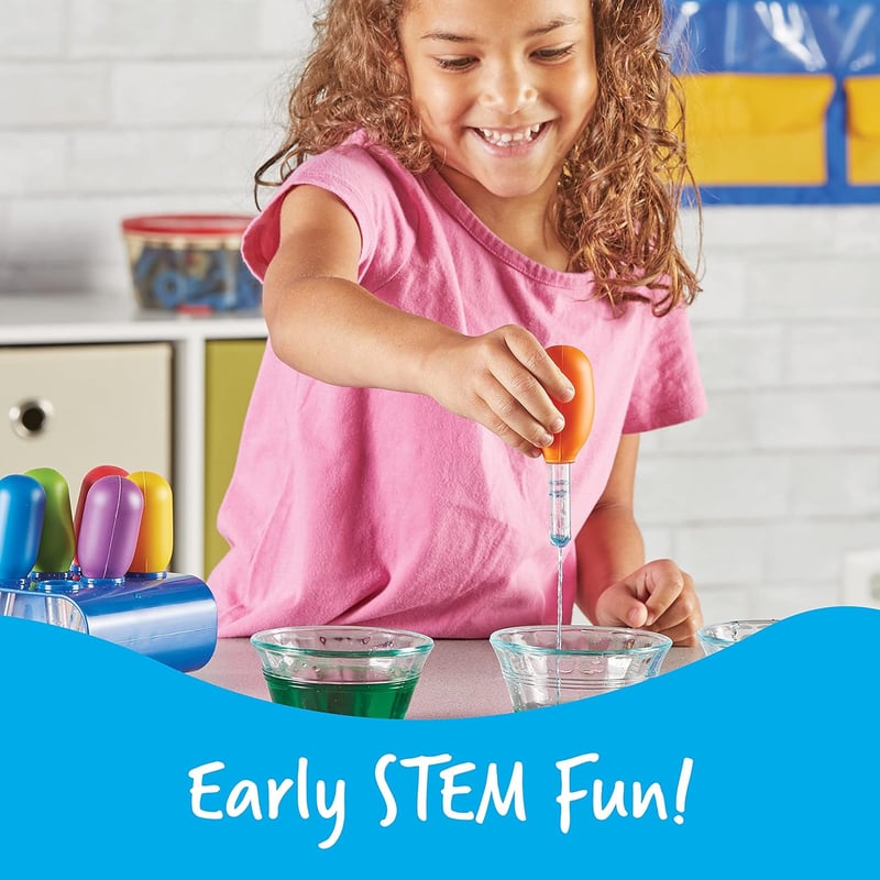Jumbo Colorful Eyedroppers Set for Preschool Science - 6 Pack