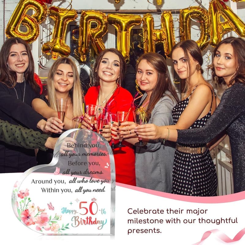 50th Birthday Personalized Acrylic Keepsake for Women