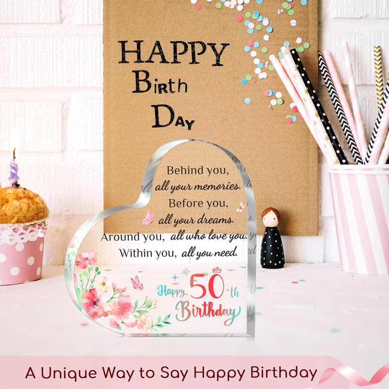 50th Birthday Personalized Acrylic Keepsake for Women