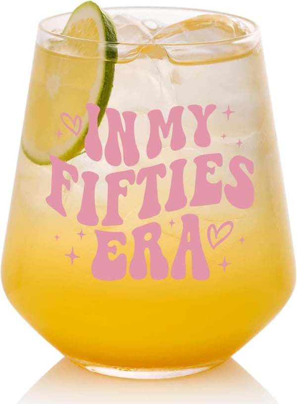 50th Birthday Wine Glass - 18oz Gift for Her