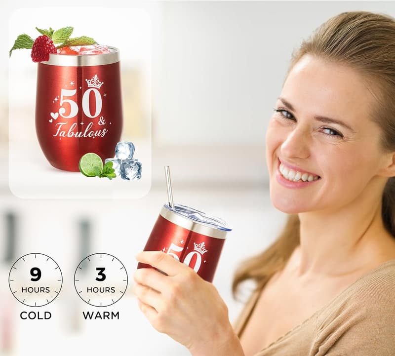50th Birthday Spa Gift Set for Women with Relaxation Tumbler
