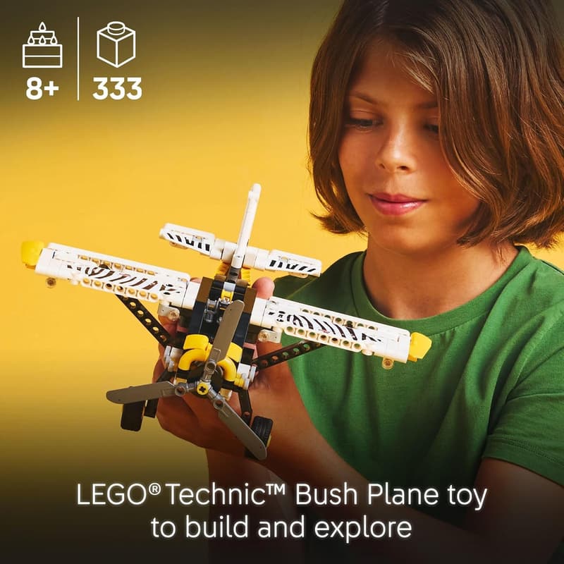 LEGO Technic Bush Plane Toy for Kids Ages 8+ - Buildable Airplane