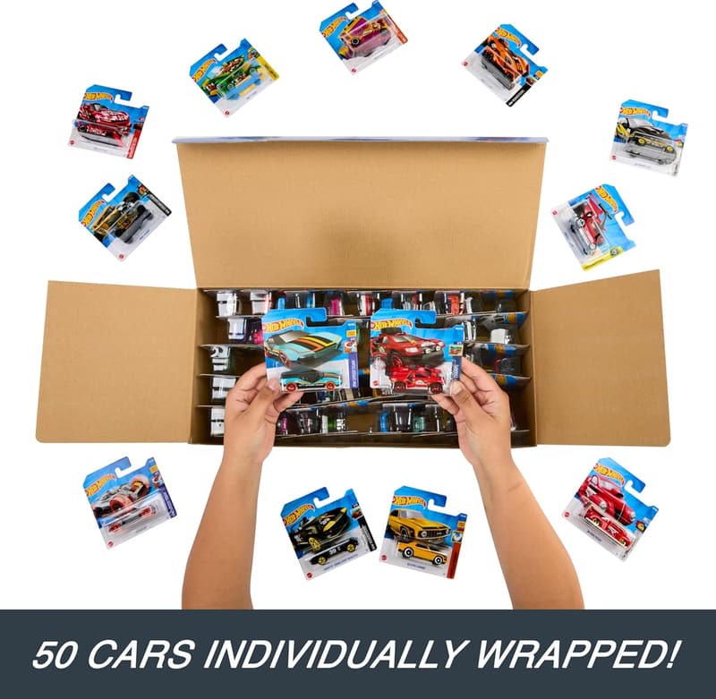 Hot Wheels 50-Pack Toy Car Set, 1:64 Scale Vehicles