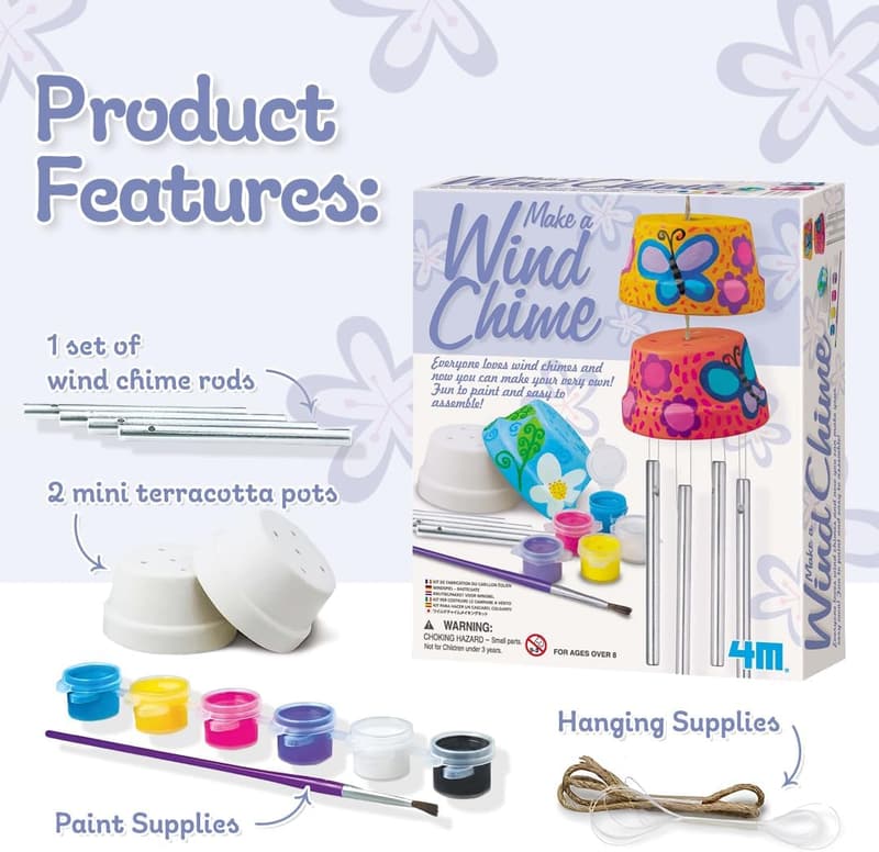 DIY Wind Chime Kit for Kids - Create & Paint Musical Chimes