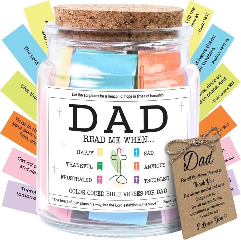 Inspirational Scripture Jar for Dad - Father's Day & Birthday Gift