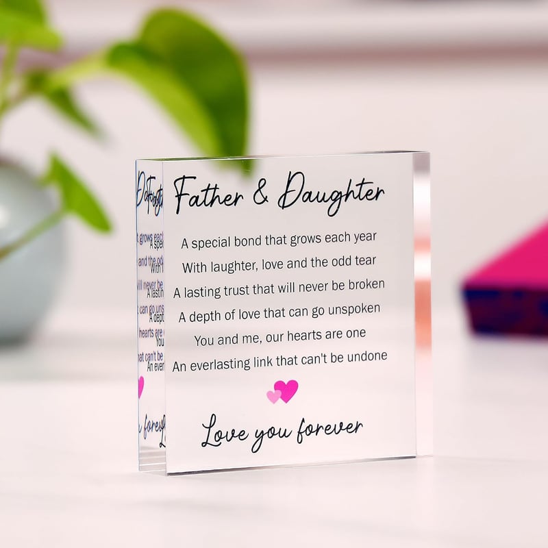 Sentimental Acrylic Block for Dad - Perfect Birthday Gift from Daughter
