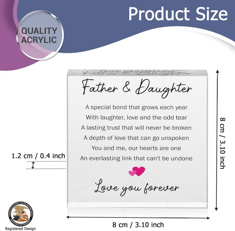 Sentimental Acrylic Block for Dad - Perfect Birthday Gift from Daughter
