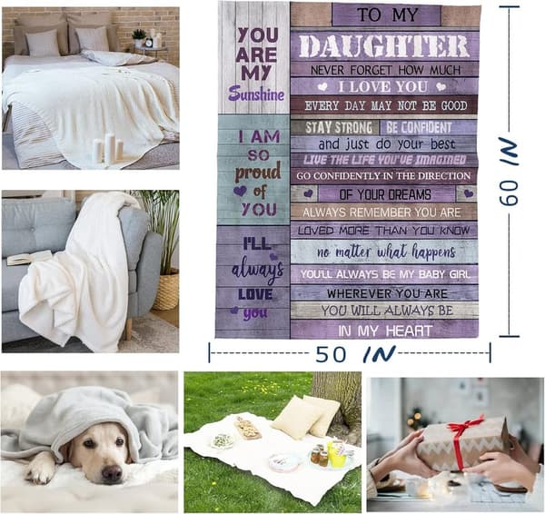 Daughter Blanket Gift from Mom & Dad - 60
