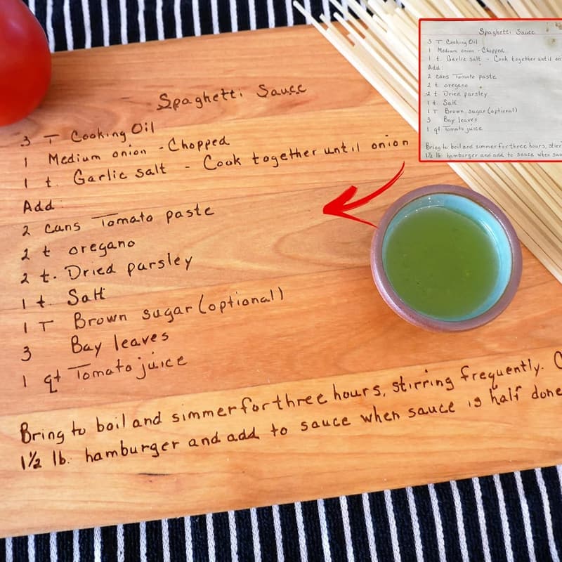 Handwritten Recipe Cutting Board - Unique Gift for Mom