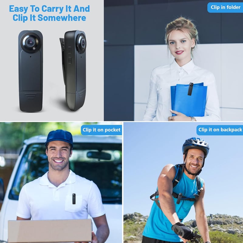 Wearable 1080P HD Body Camera with Night Vision & Loop Recording