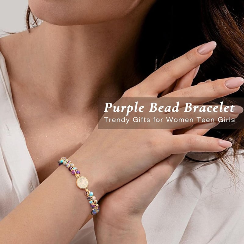Jasper Heart Bracelet for Women - Natural Stone Jewelry Gift