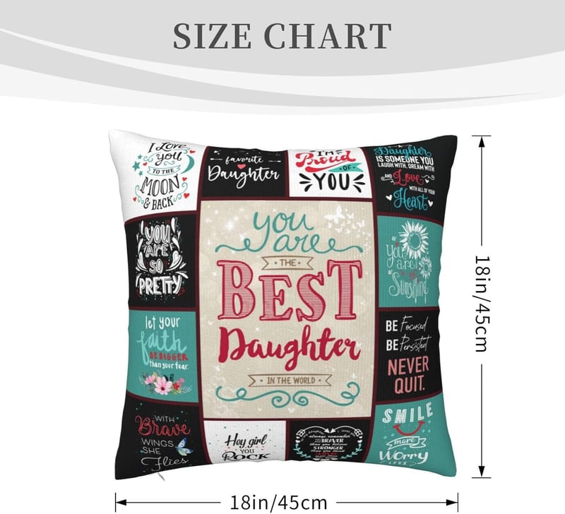 Mother's Day Throw Pillow Cover for Daughters, 18