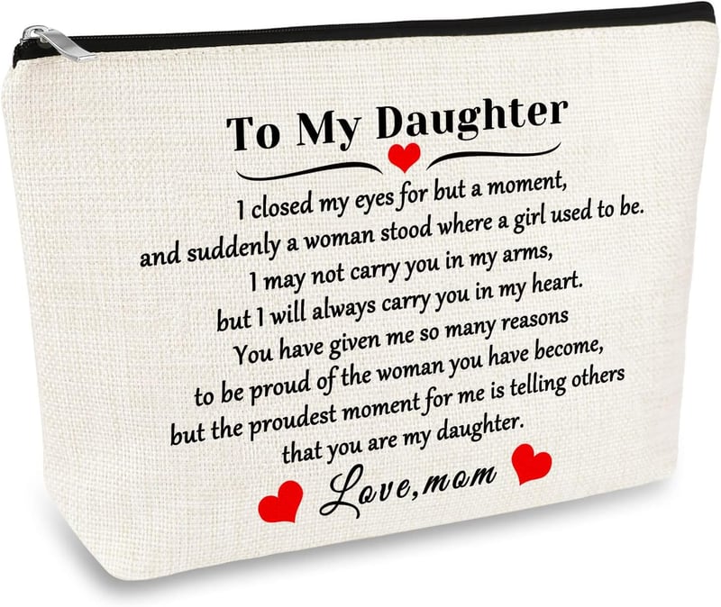 Daughter Gift: Personalized Makeup Cosmetic Bag for Any Occasion