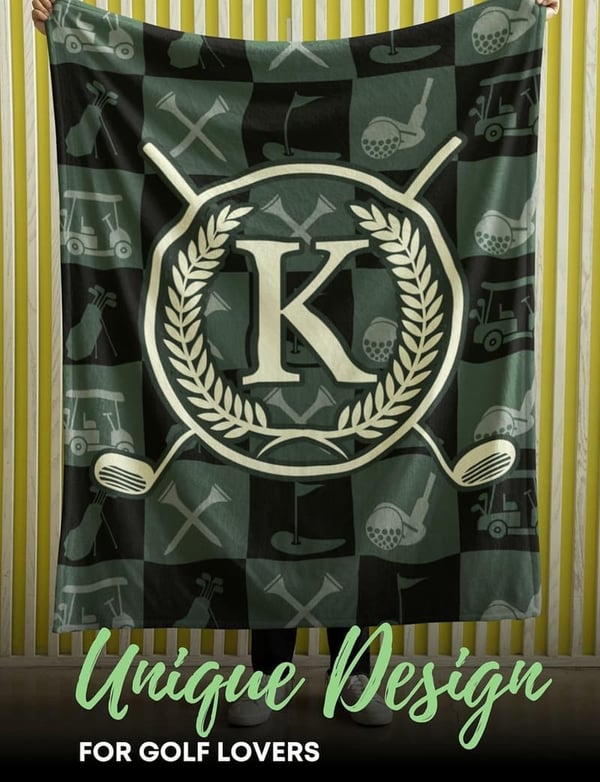 Personalized Golf Throw Blanket for Him, 50