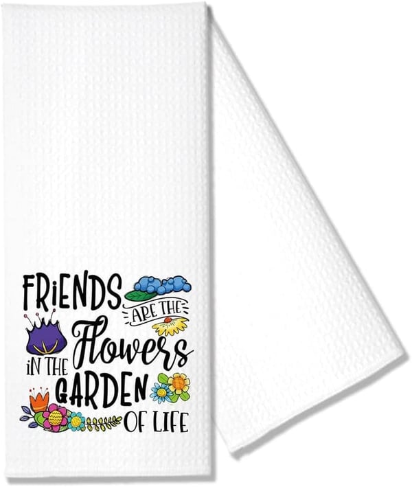 Funny Floral Kitchen Towel Gift for Women - Housewarming & Hostess