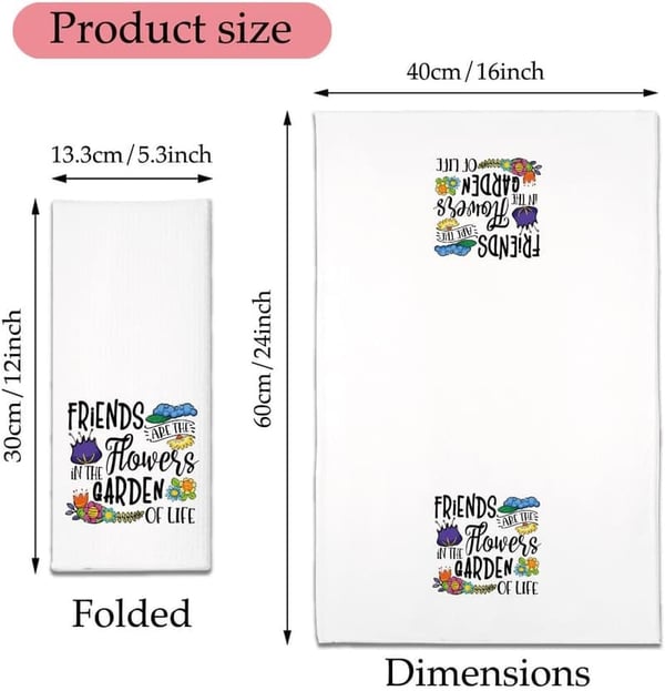 Funny Floral Kitchen Towel Gift for Women - Housewarming & Hostess
